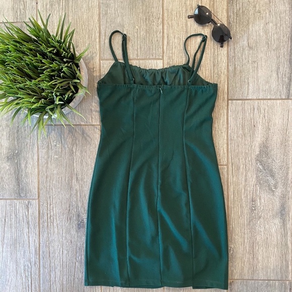 Selfie Leslie Green Double Split Hem Mini Dress - Picture 3 of 5